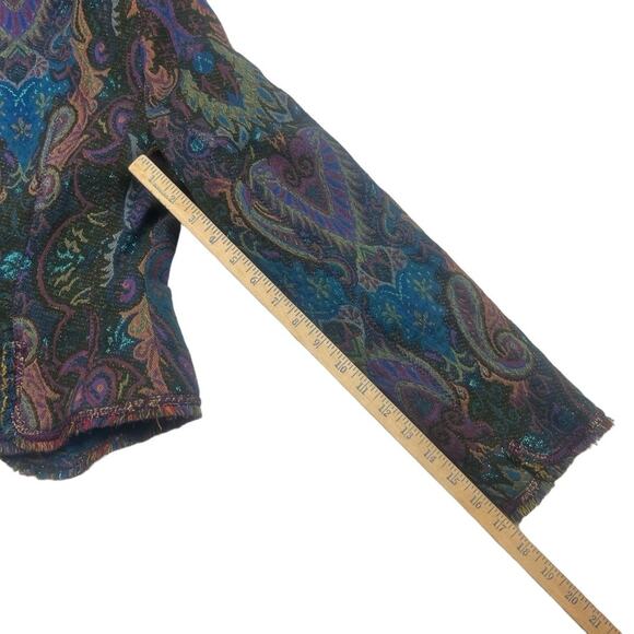 The Limited Blazer Size 6 Multicolor Paisley Textured Trim Artsy Wool Blend - Picture 9 of 11